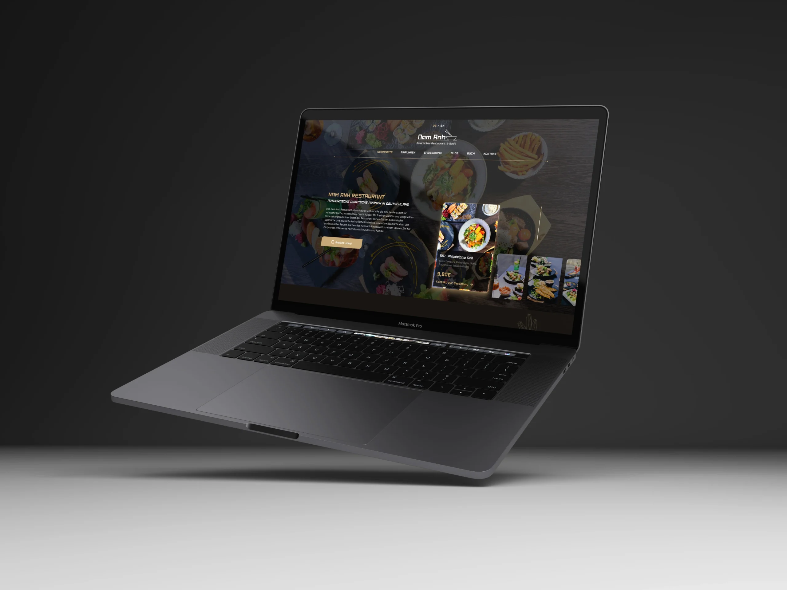 Laptop with website